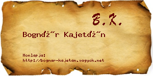 Bognár Kajetán névjegykártya